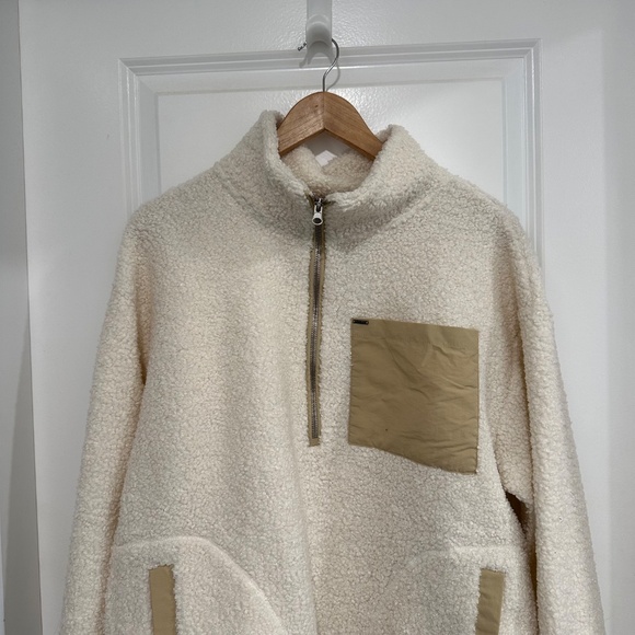 Buffalo David Bitton | Women’s White Cream Sherpa Half Zip Sweater NWOT - Picture 4 of 9